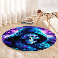 Rose Skull Round Carpet If My Mouth Doesn't Say It