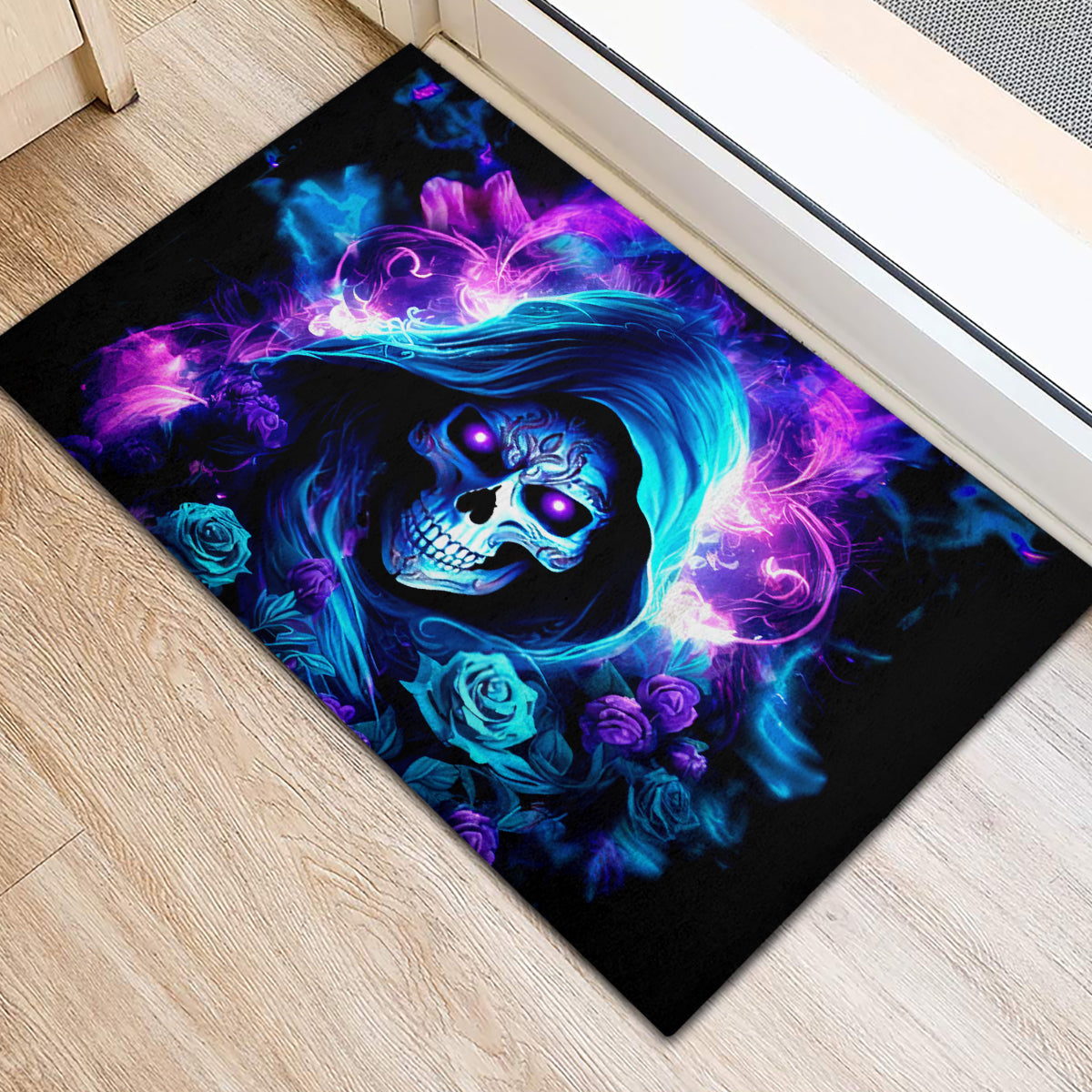 Rose Skull Rubber Doormat If My Mouth Doesn't Say It - Wonder Print Shop