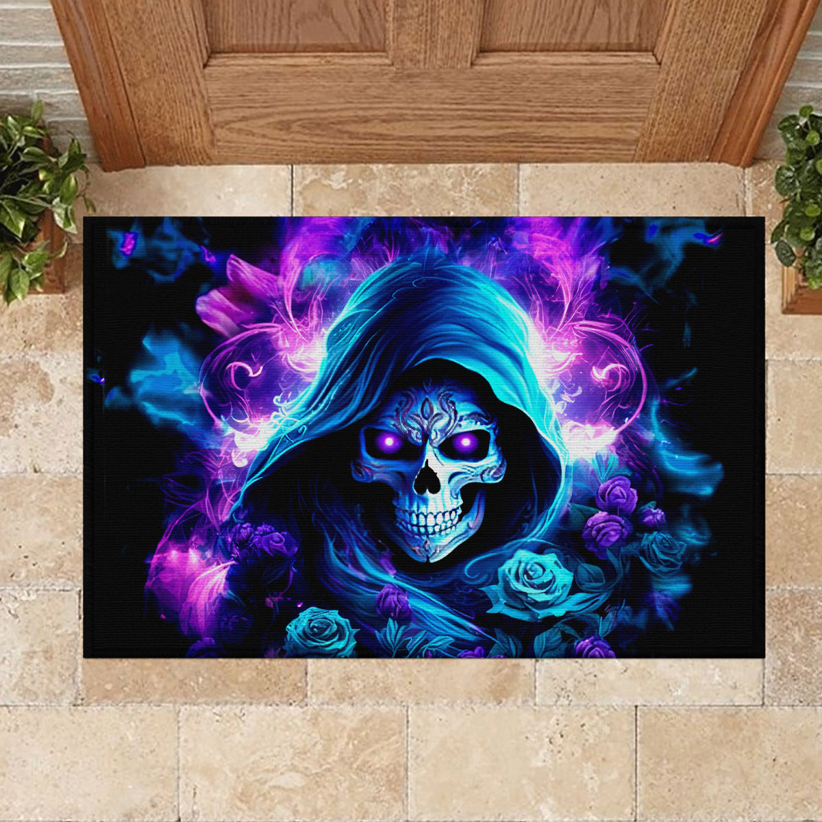 Rose Skull Rubber Doormat If My Mouth Doesn't Say It - Wonder Print Shop