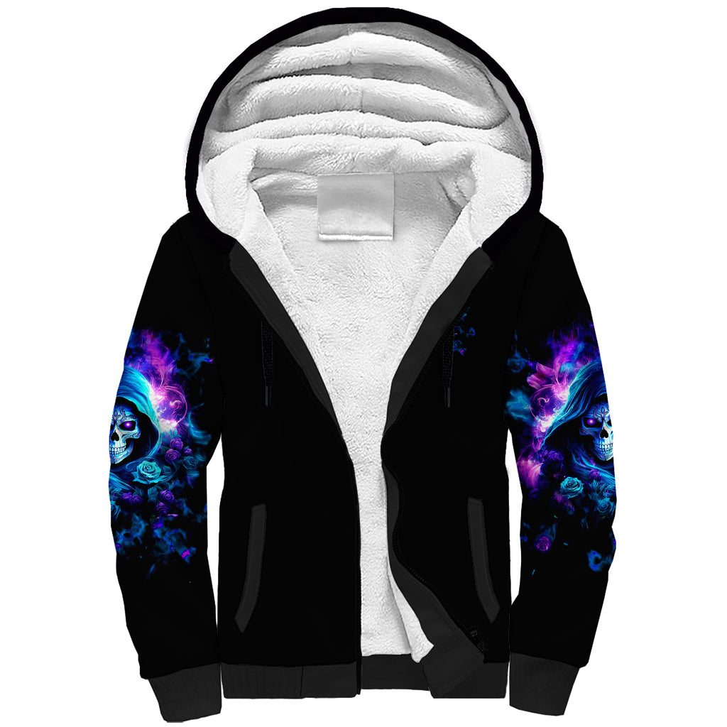 Rose Skull Sherpa Hoodie If My Mouth Doesn't Say It - Wonder Print Shop