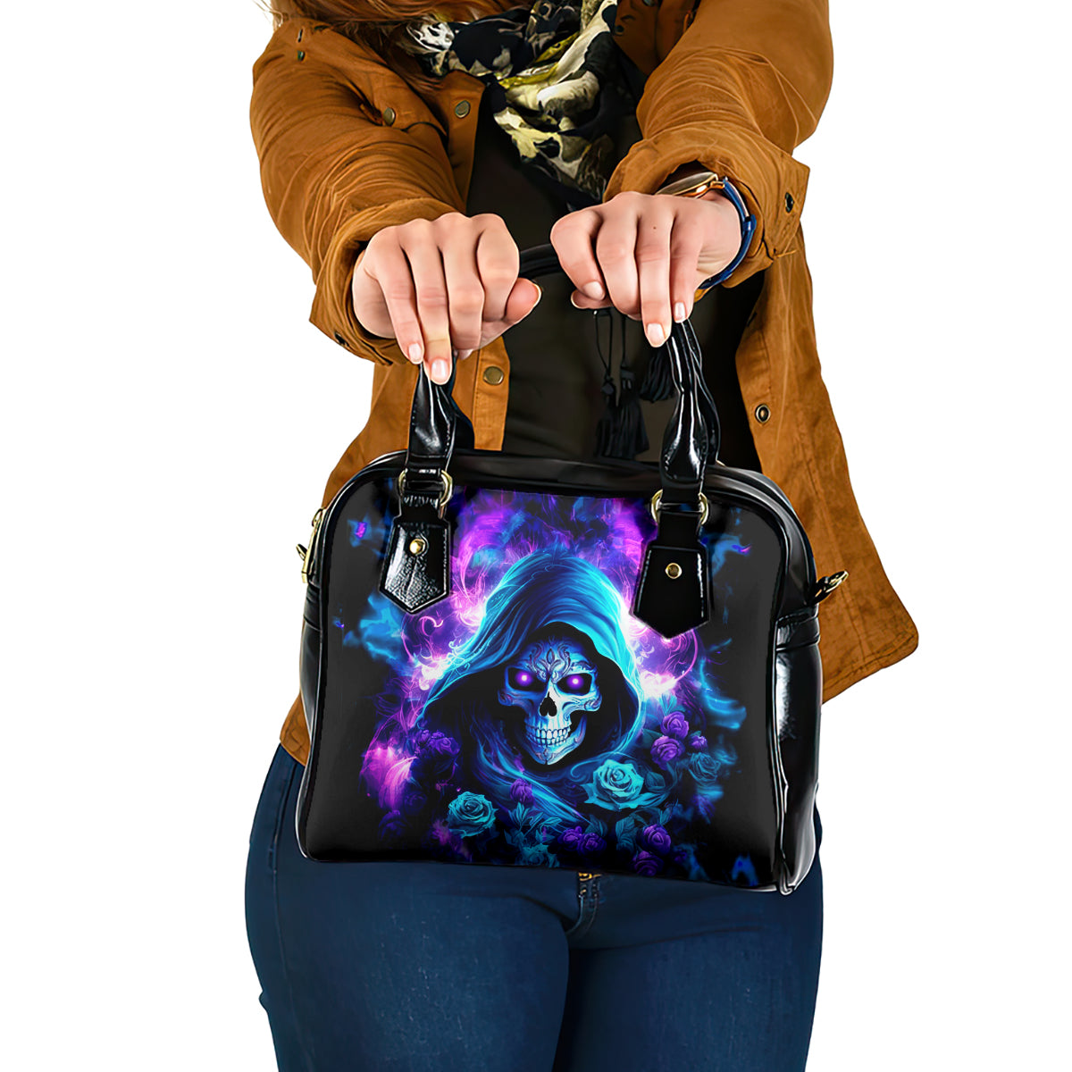 Rose Skull Shoulder Handbag If My Mouth Doesn't Say It