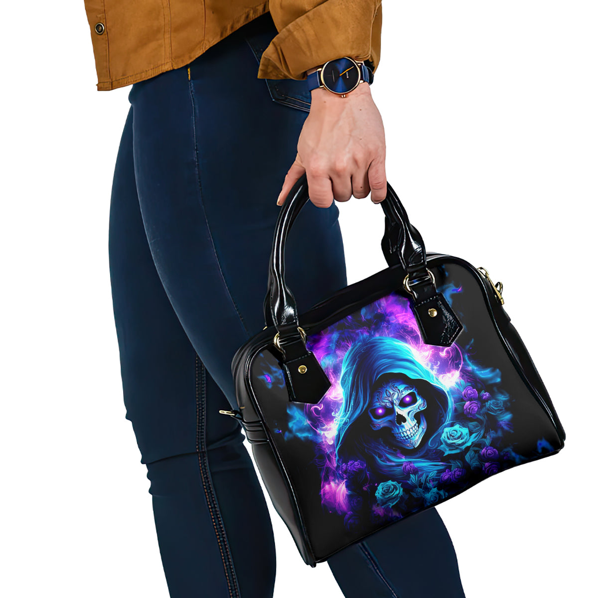 Rose Skull Shoulder Handbag If My Mouth Doesn't Say It
