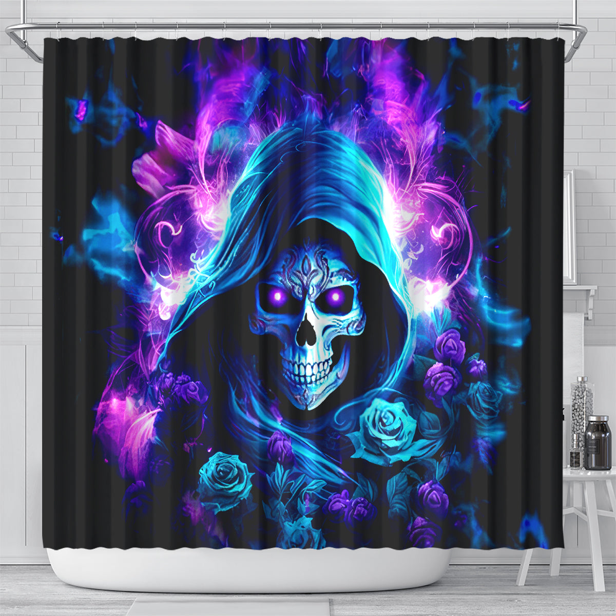 Rose Skull Shower Curtain If My Mouth Doesn't Say It