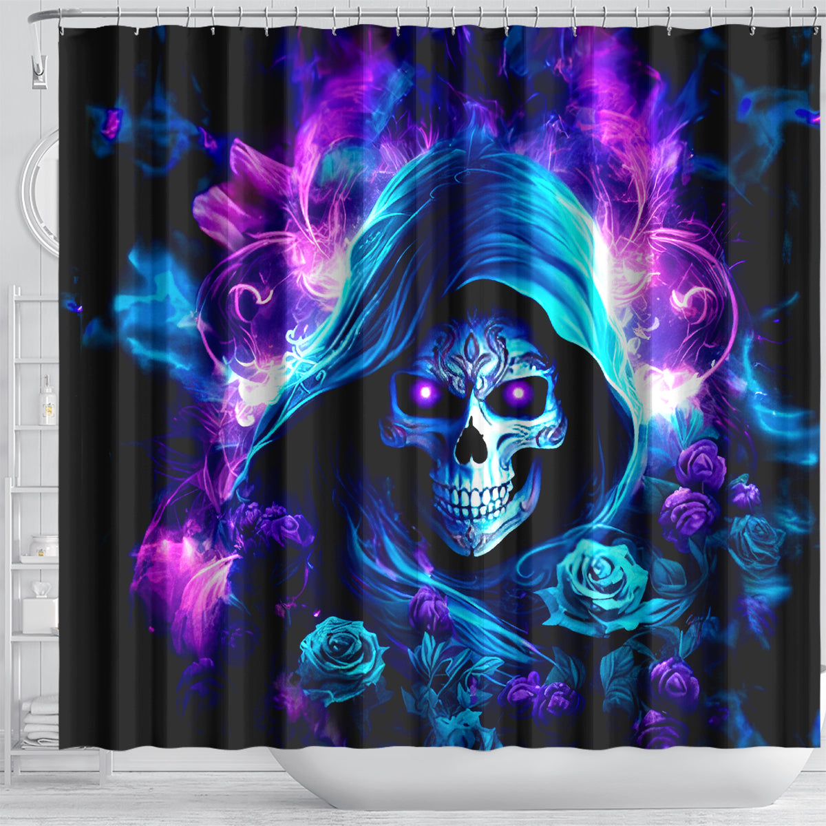 Rose Skull Shower Curtain If My Mouth Doesn't Say It