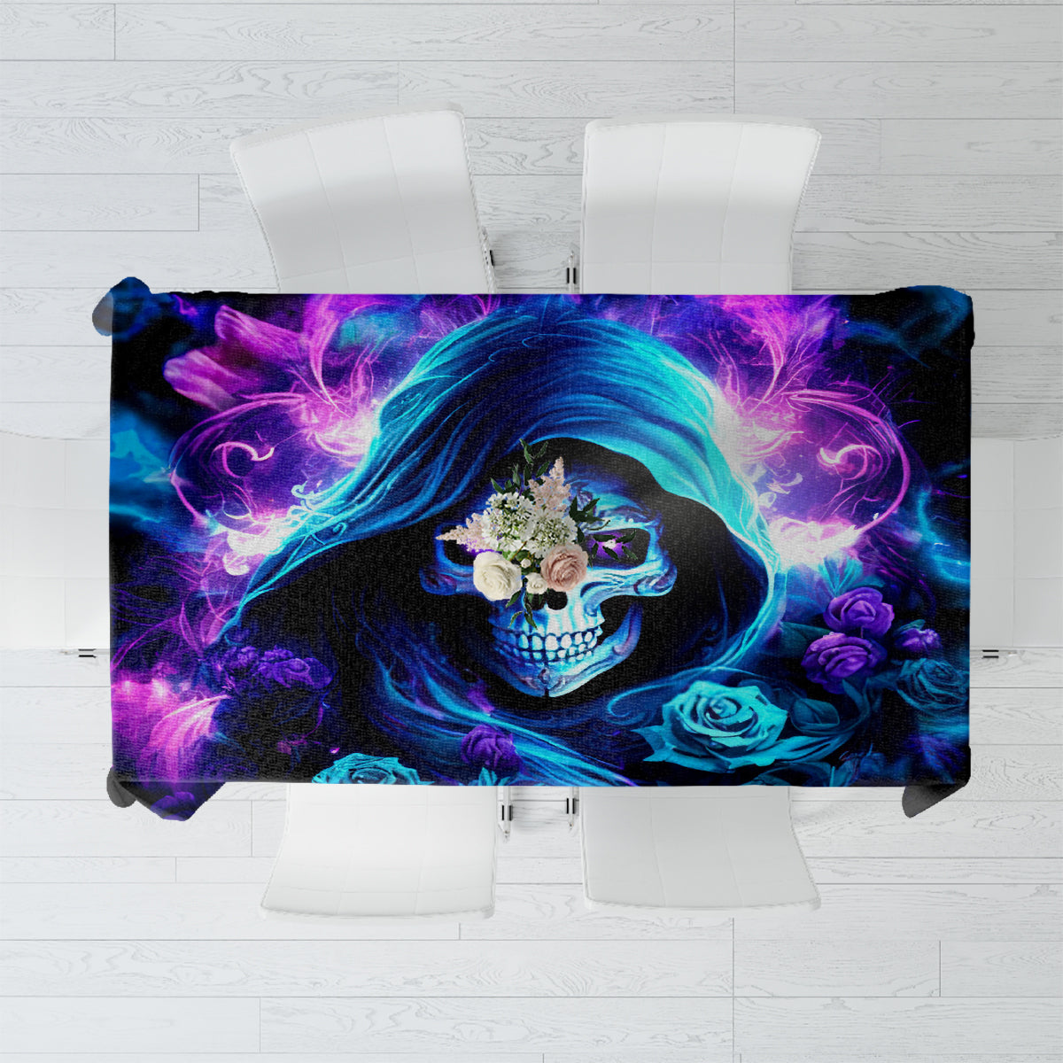 Rose Skull Tablecloth If My Mouth Doesn't Say It - Wonder Print Shop
