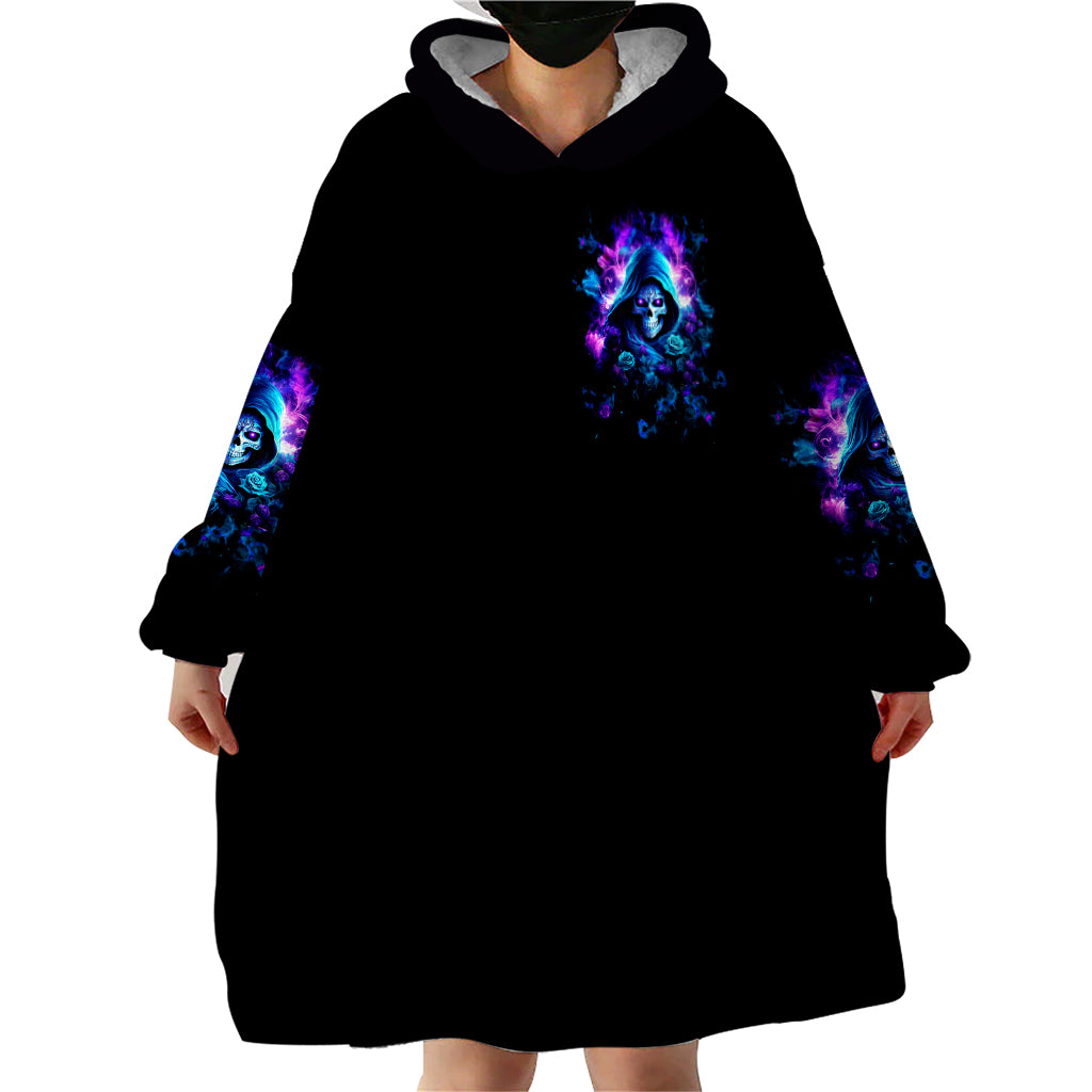 Rose Skull Wearable Blanket Hoodie If My Mouth Doesn't Say It - Wonder Print Shop