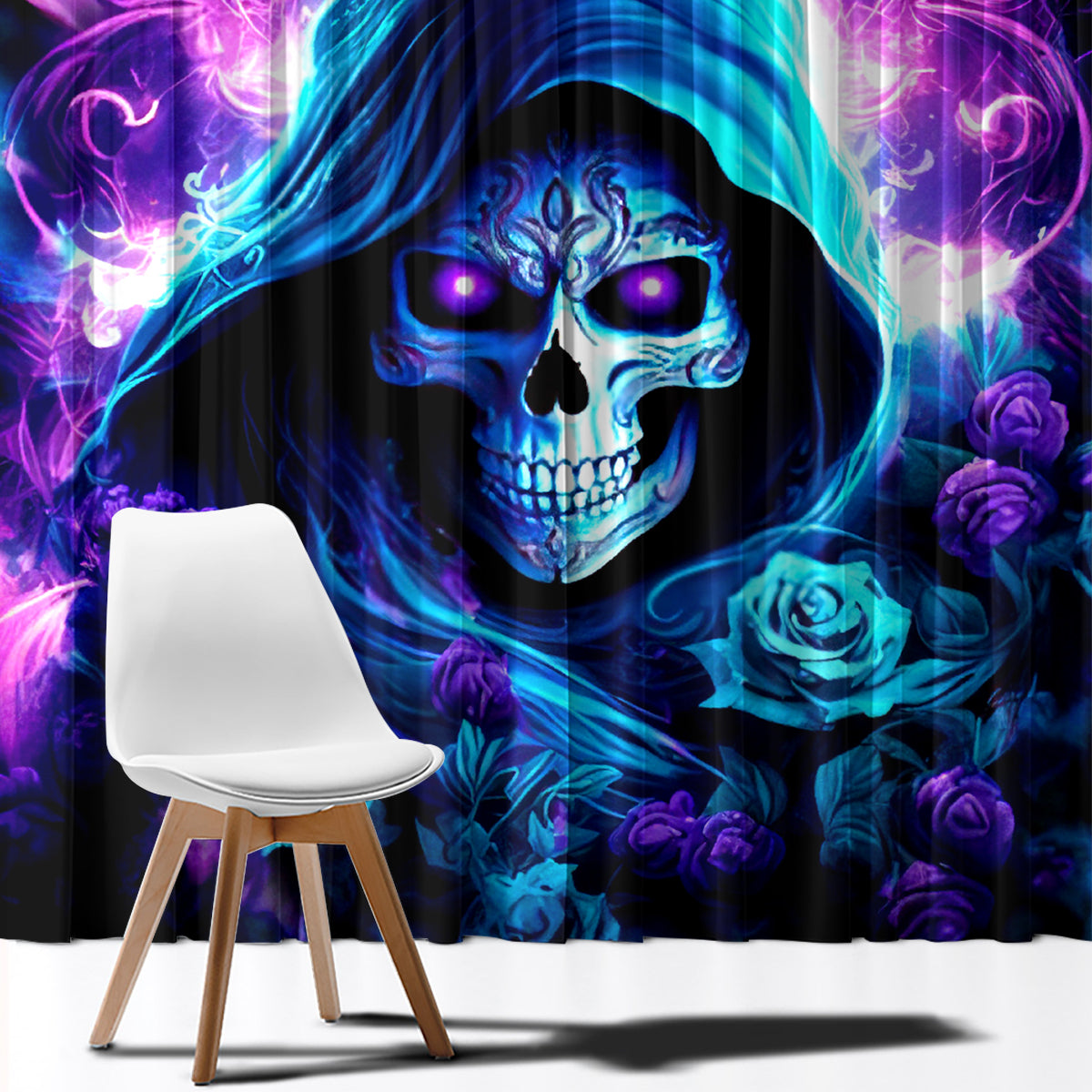 Rose Skull Window Curtain If My Mouth Doesn't Say It - Wonder Print Shop