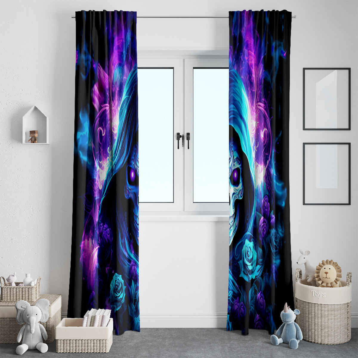 Rose Skull Window Curtain If My Mouth Doesn't Say It - Wonder Print Shop