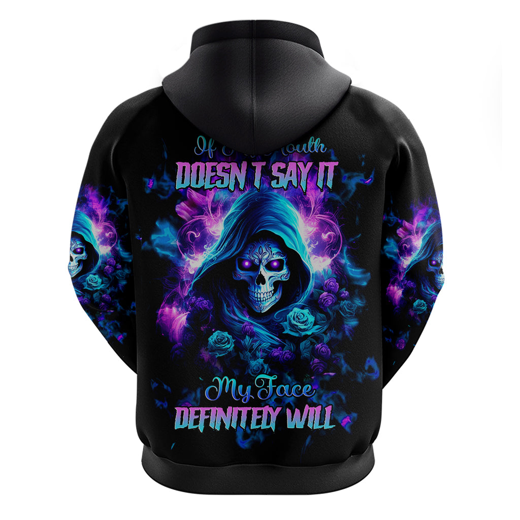 Rose Skull Zip Hoodie If My Mouth Doesn't Say It - Wonder Print Shop