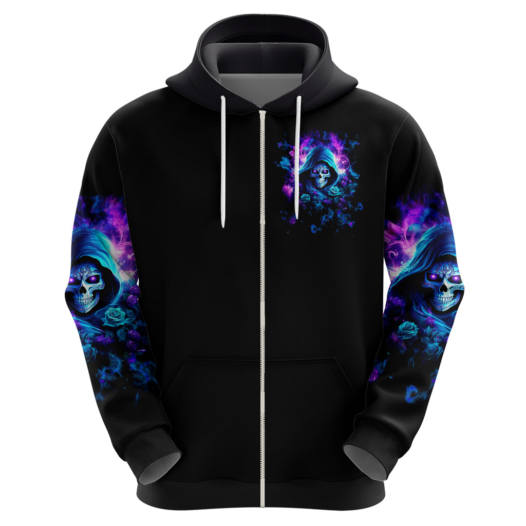 Rose Skull Zip Hoodie If My Mouth Doesn't Say It - Wonder Print Shop