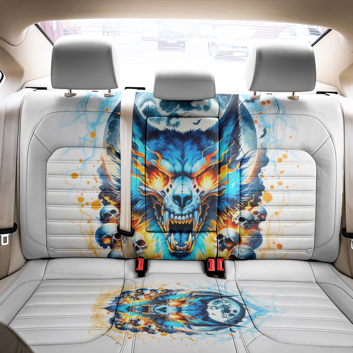 Wolf Skull Back Car Seat Cover You First Mistake Was Thinking I Was One Of The Sheep - Wonder Print Shop