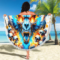 Wolf Skull Beach Blanket You First Mistake Was Thinking I Was One Of The Sheep - Wonder Print Shop