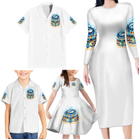 Wolf Skull Family Matching Long Sleeve Bodycon Dress and Hawaiian Shirt You First Mistake Was Thinking I Was One Of The Sheep - Wonder Print Shop