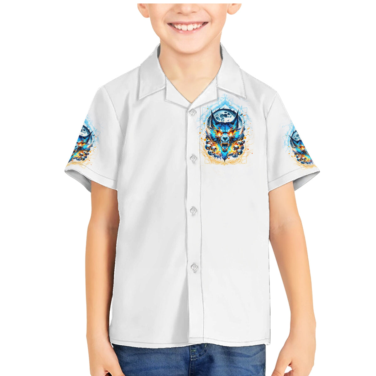 Wolf Skull Family Matching Mermaid Dress and Hawaiian Shirt You First Mistake Was Thinking I Was One Of The Sheep - Wonder Print Shop