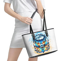 Wolf Skull Leather Tote Bag You First Mistake Was Thinking I Was One Of The Sheep - Wonder Print Shop