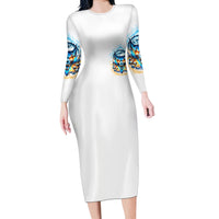 Wolf Skull Long Sleeve Bodycon Dress You First Mistake Was Thinking I Was One Of The Sheep - Wonder Print Shop