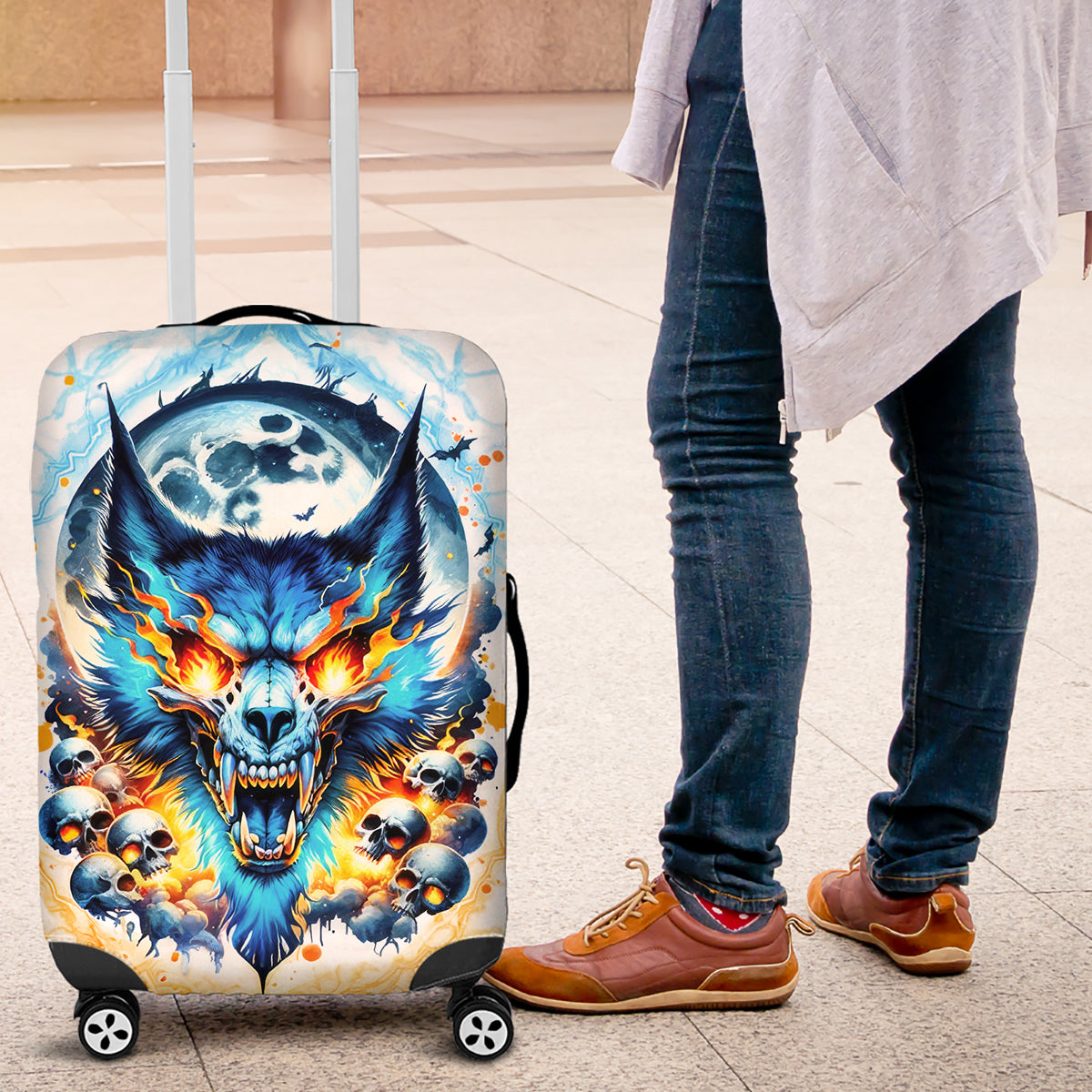 Wolf Skull Luggage Cover You First Mistake Was Thinking I Was One Of The Sheep - Wonder Print Shop
