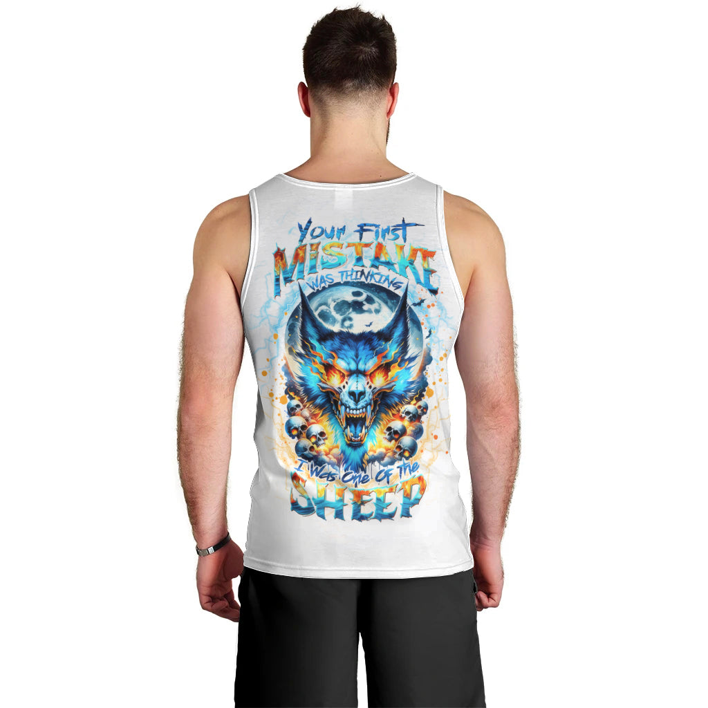 Wolf Skull Men Tank Top You First Mistake Was Thinking I Was One Of The Sheep - Wonder Print Shop