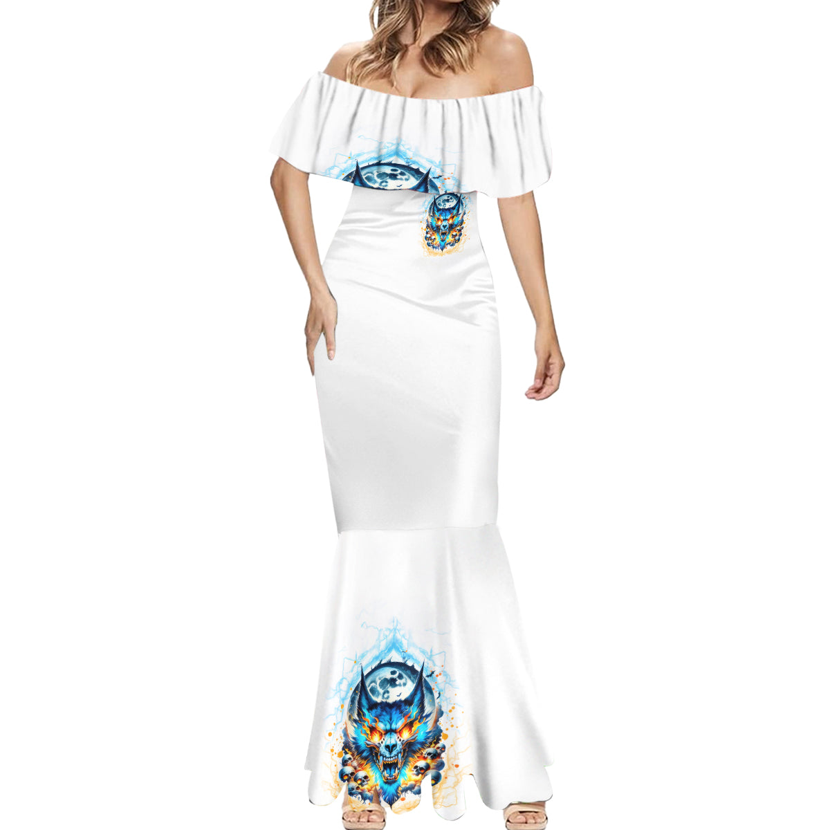 Wolf Skull Mermaid Dress You First Mistake Was Thinking I Was One Of The Sheep - Wonder Print Shop