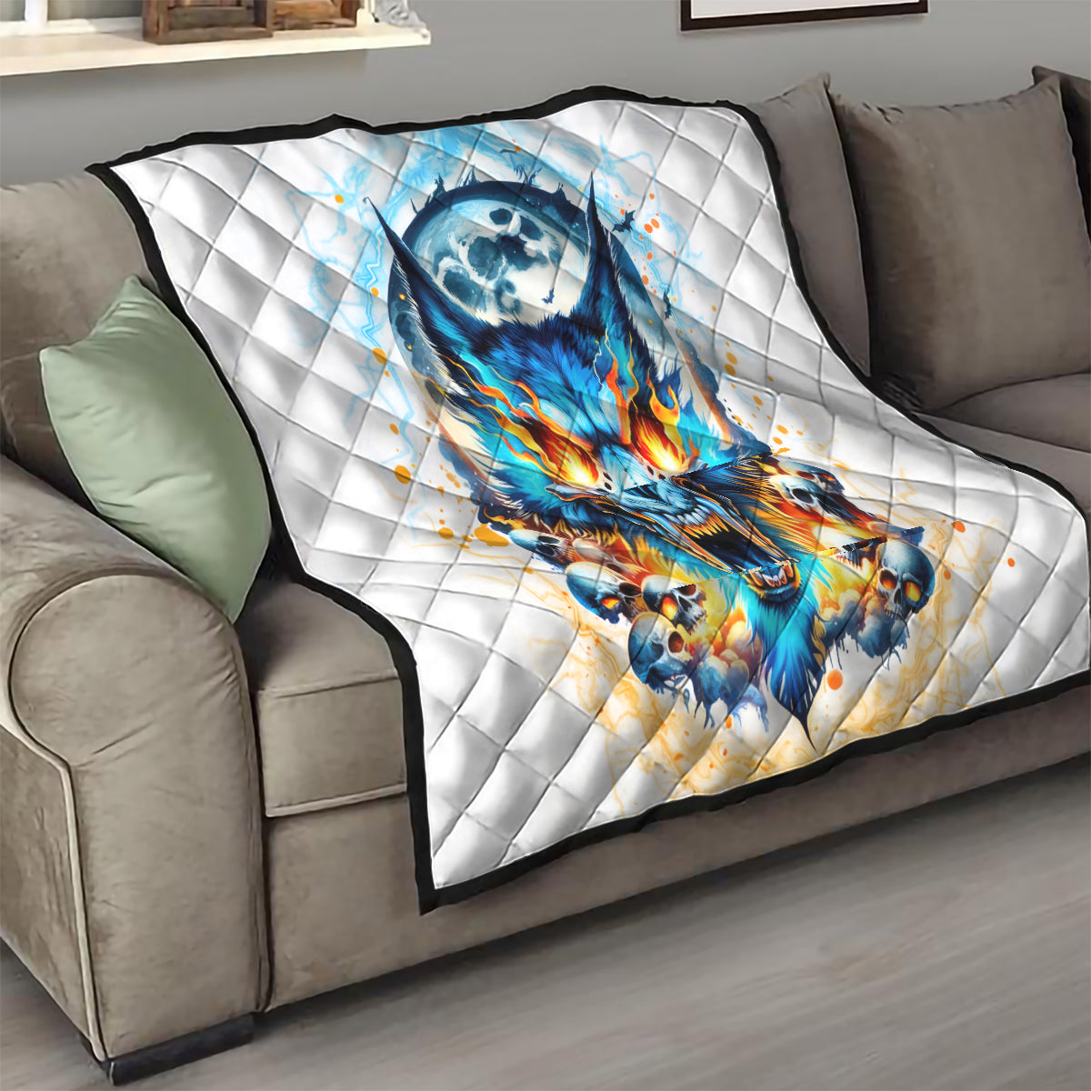 Wolf Skull Quilt You First Mistake Was Thinking I Was One Of The Sheep - Wonder Print Shop