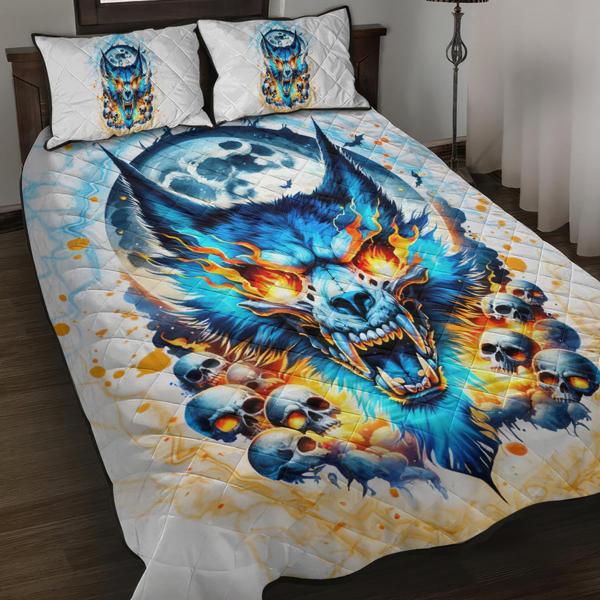 Wolf Skull Quilt Bed Set You First Mistake Was Thinking I Was One Of The Sheep - Wonder Print Shop