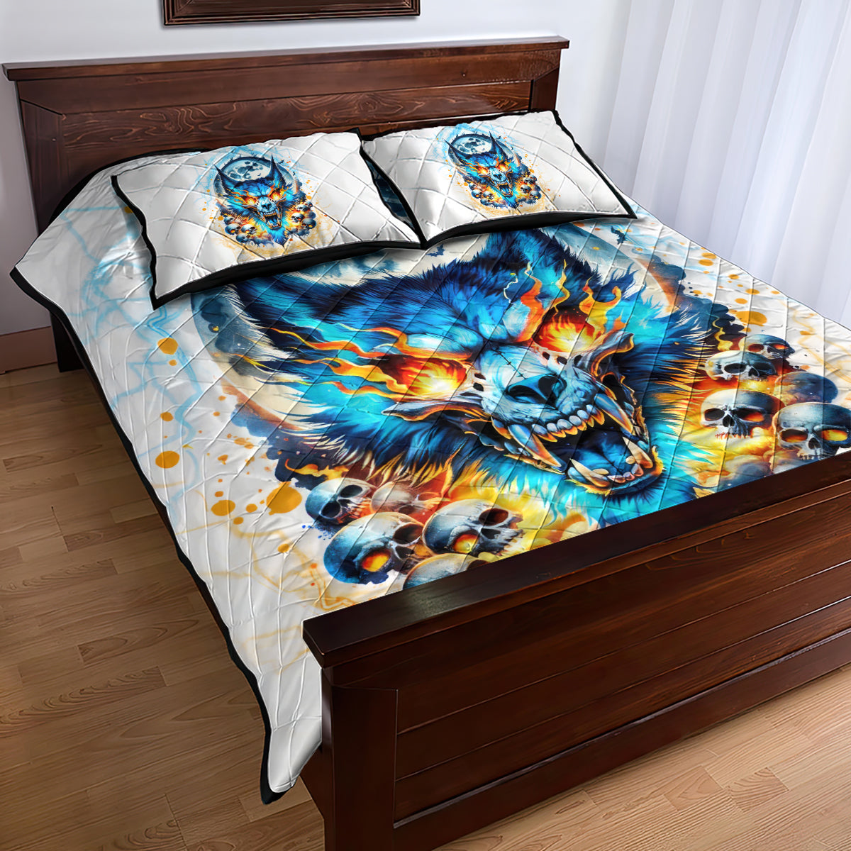 Wolf Skull Quilt Bed Set You First Mistake Was Thinking I Was One Of The Sheep - Wonder Print Shop