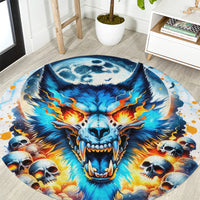 Wolf Skull Round Carpet You First Mistake Was Thinking I Was One Of The Sheep