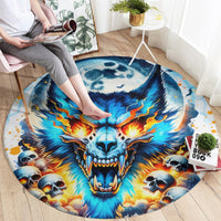 Wolf Skull Round Carpet You First Mistake Was Thinking I Was One Of The Sheep