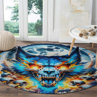 Wolf Skull Round Carpet You First Mistake Was Thinking I Was One Of The Sheep