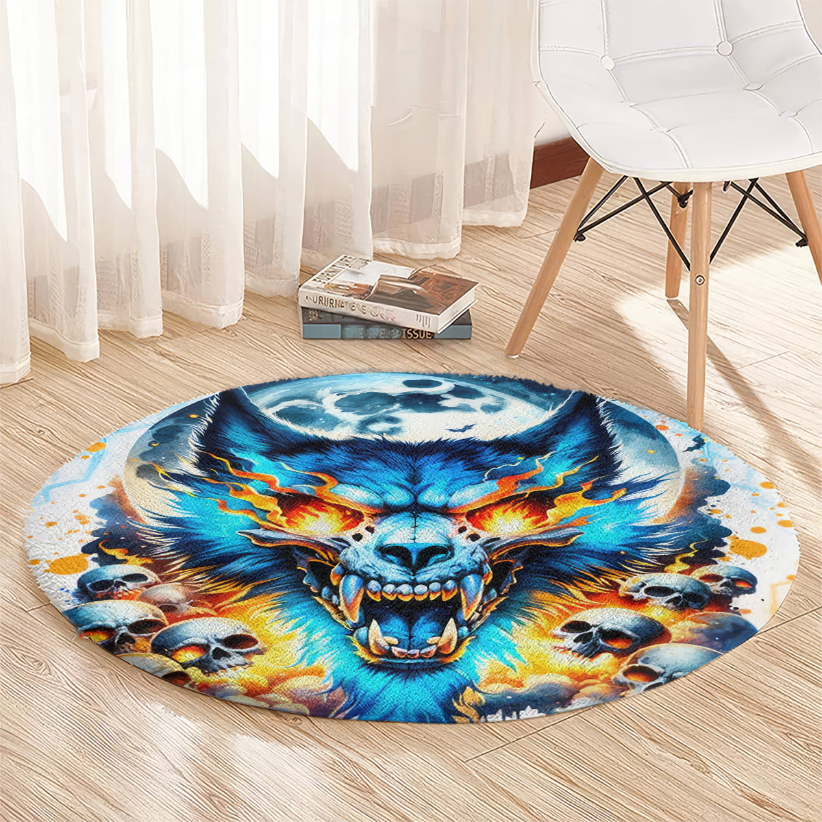 Wolf Skull Round Carpet You First Mistake Was Thinking I Was One Of The Sheep