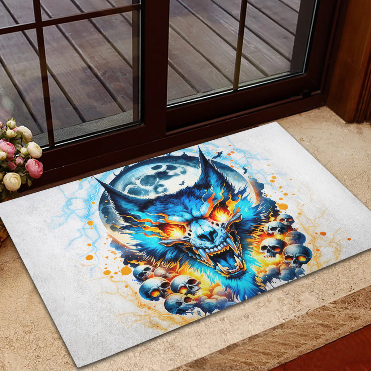Wolf Skull Rubber Doormat You First Mistake Was Thinking I Was One Of The Sheep - Wonder Print Shop