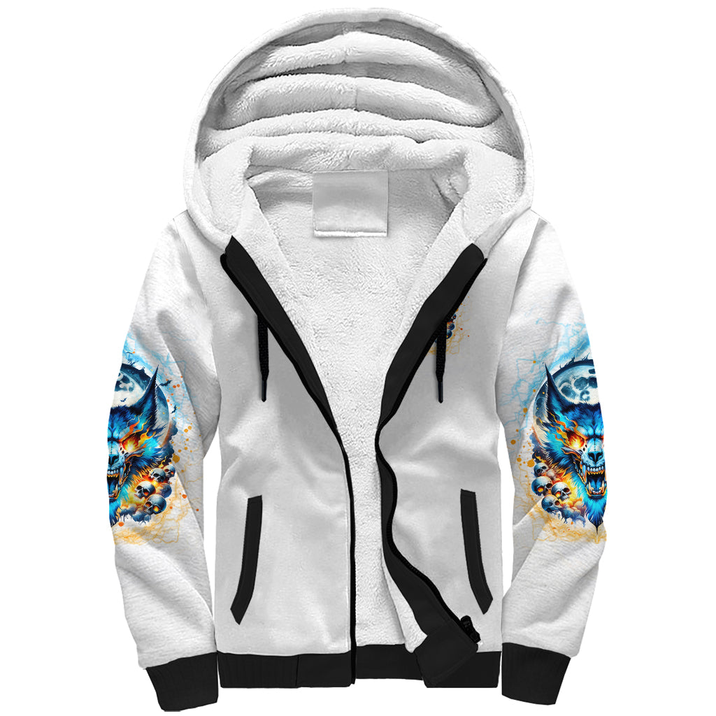 Wolf Skull Sherpa Hoodie You First Mistake Was Thinking I Was One Of The Sheep - Wonder Print Shop