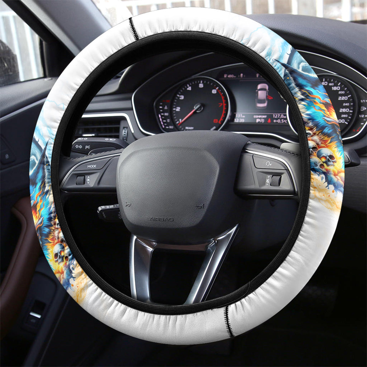 Wolf Skull Steering Wheel Cover You First Mistake Was Thinking I Was One Of The Sheep - Wonder Print Shop