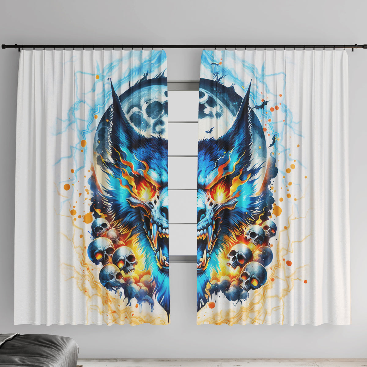 Wolf Skull Window Curtain You First Mistake Was Thinking I Was One Of The Sheep - Wonder Print Shop