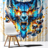 Wolf Skull Window Curtain You First Mistake Was Thinking I Was One Of The Sheep - Wonder Print Shop