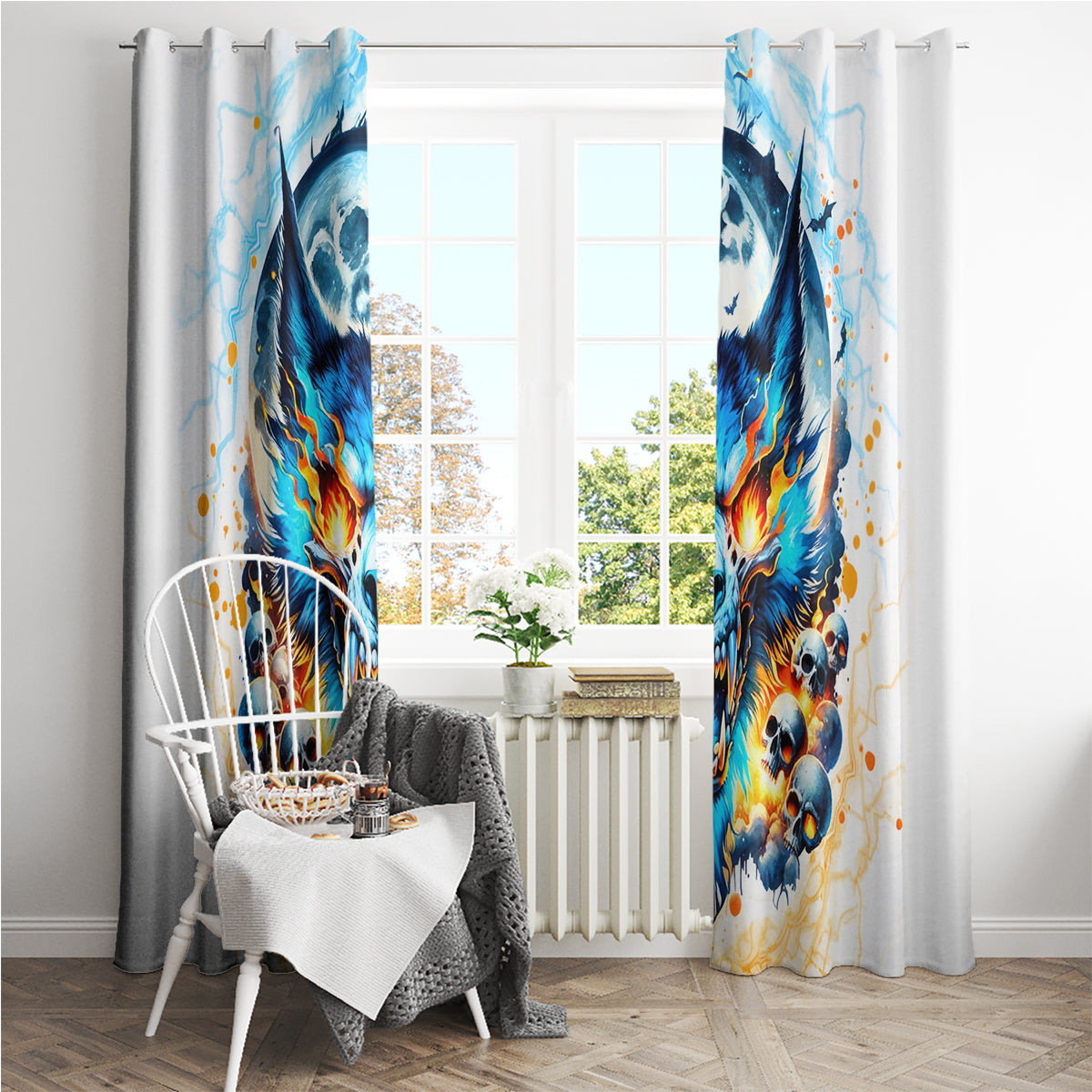 Wolf Skull Window Curtain You First Mistake Was Thinking I Was One Of The Sheep - Wonder Print Shop