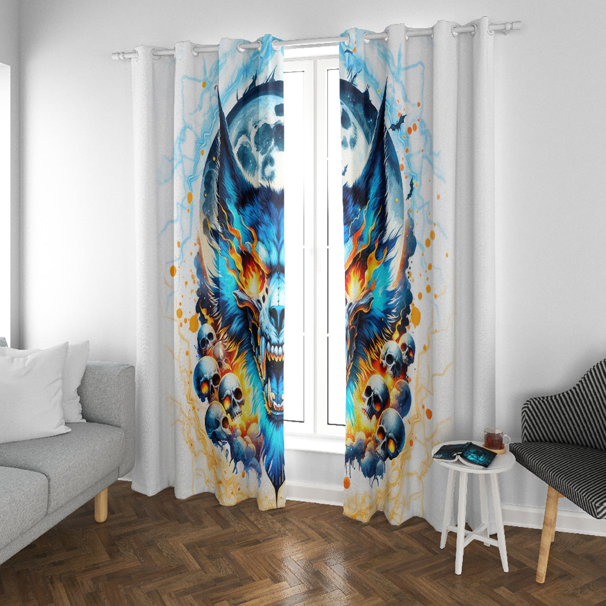 Wolf Skull Window Curtain You First Mistake Was Thinking I Was One Of The Sheep - Wonder Print Shop