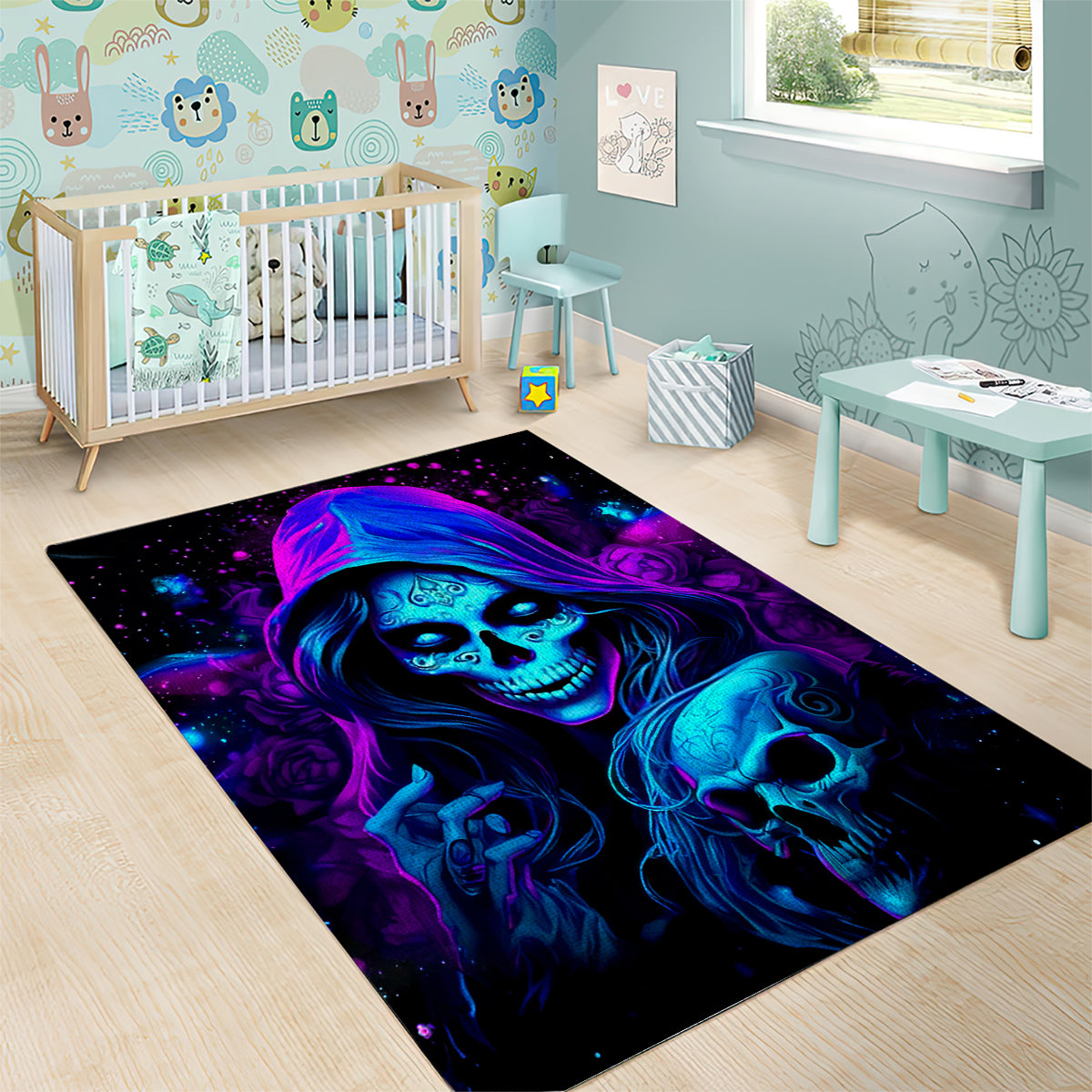 Witch Skull Area Rug The Good Girl In Me Got Tired Of The Bullshit - Wonder Print Shop