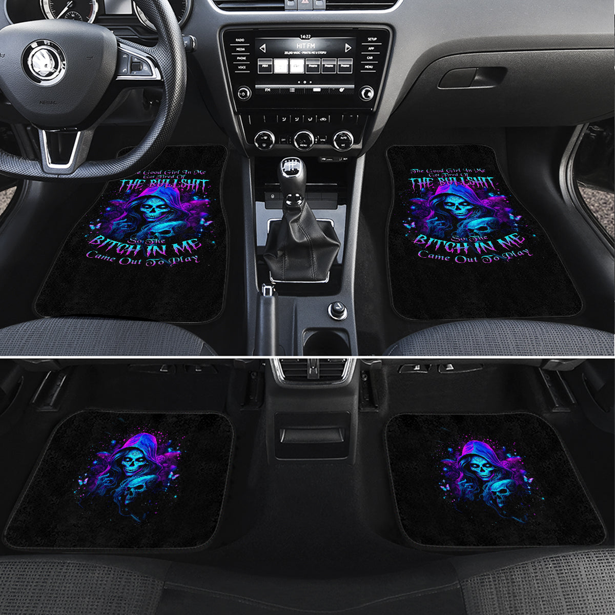 Witch Skull Car Mats The Good Girl In Me Got Tired Of The Bullshit - Wonder Print Shop