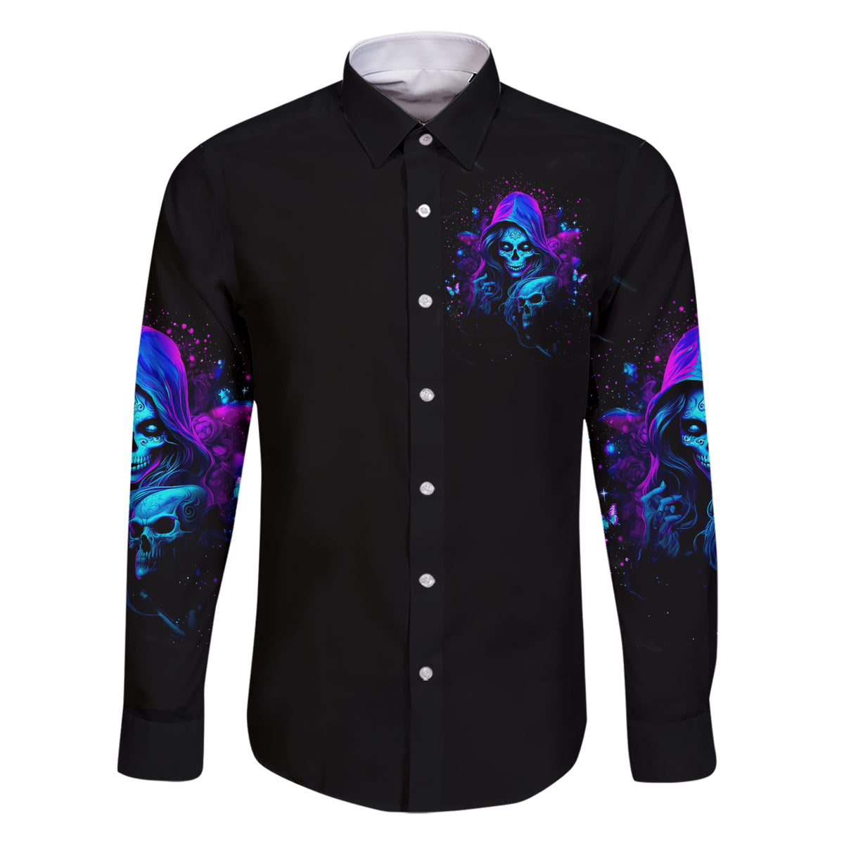 Witch Skull Family Matching Short Sleeve Bodycon Dress and Hawaiian Shirt The Good Girl In Me Got Tired Of The Bullshit - Wonder Print Shop