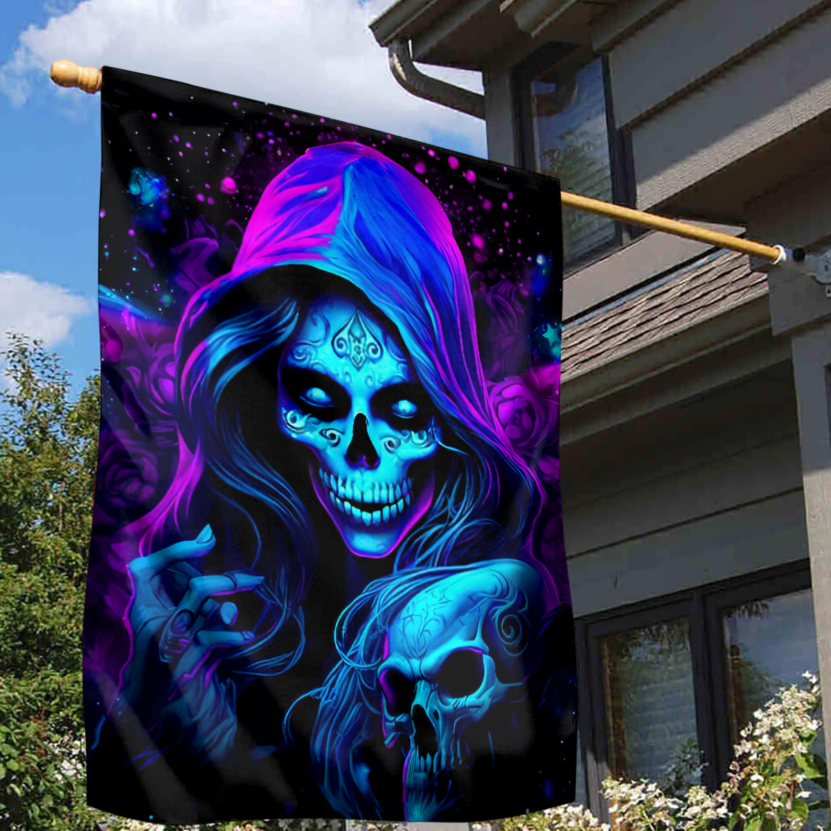 Witch Skull Garden Flag The Good Girl In Me Got Tired Of The Bullshit - Wonder Print Shop
