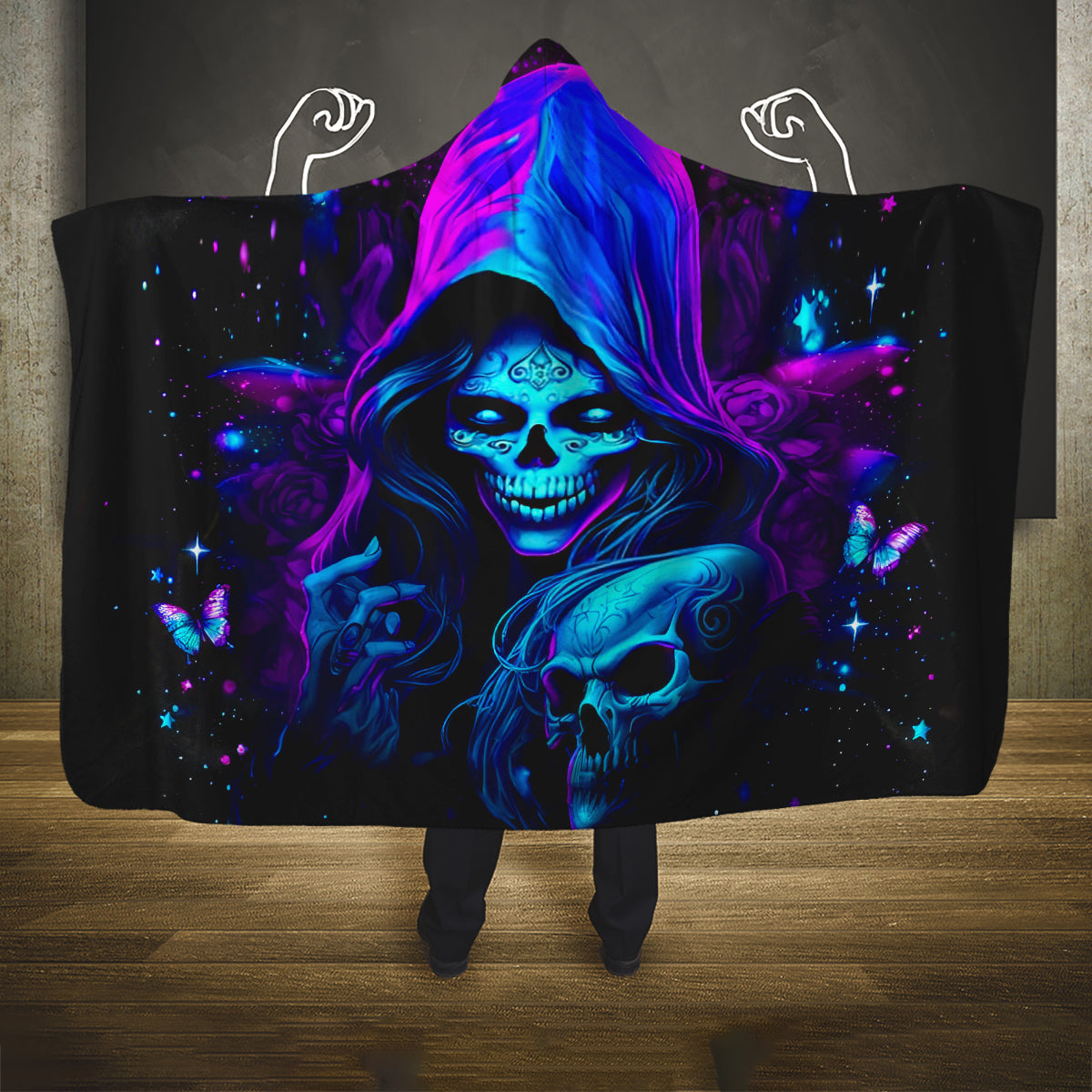 Witch Skull Hooded Blanket The Good Girl In Me Got Tired Of The Bullshit