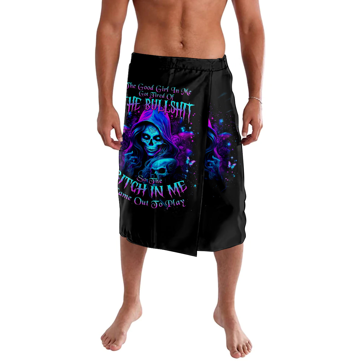 Witch Skull Lavalava The Good Girl In Me Got Tired Of The Bullshit - Wonder Print Shop