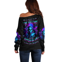 Witch Skull Off Shoulder Sweater The Good Girl In Me Got Tired Of The Bullshit - Wonder Print Shop
