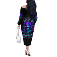Witch Skull Off The Shoulder Long Sleeve Dress The Good Girl In Me Got Tired Of The Bullshit - Wonder Print Shop