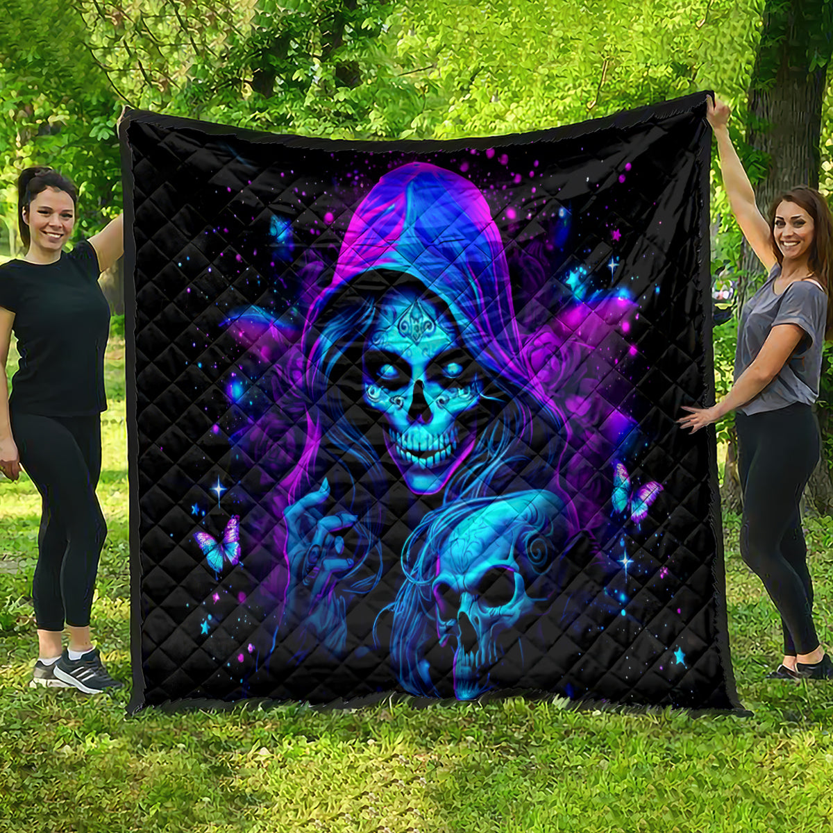 Witch Skull Quilt The Good Girl In Me Got Tired Of The Bullshit - Wonder Print Shop