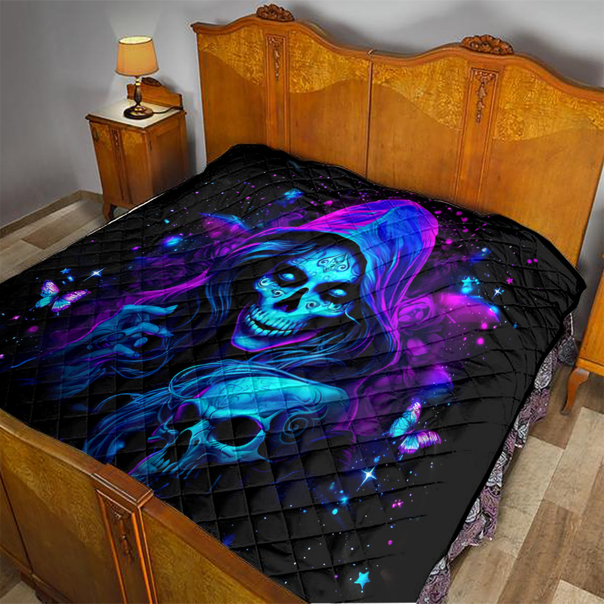 Witch Skull Quilt The Good Girl In Me Got Tired Of The Bullshit - Wonder Print Shop