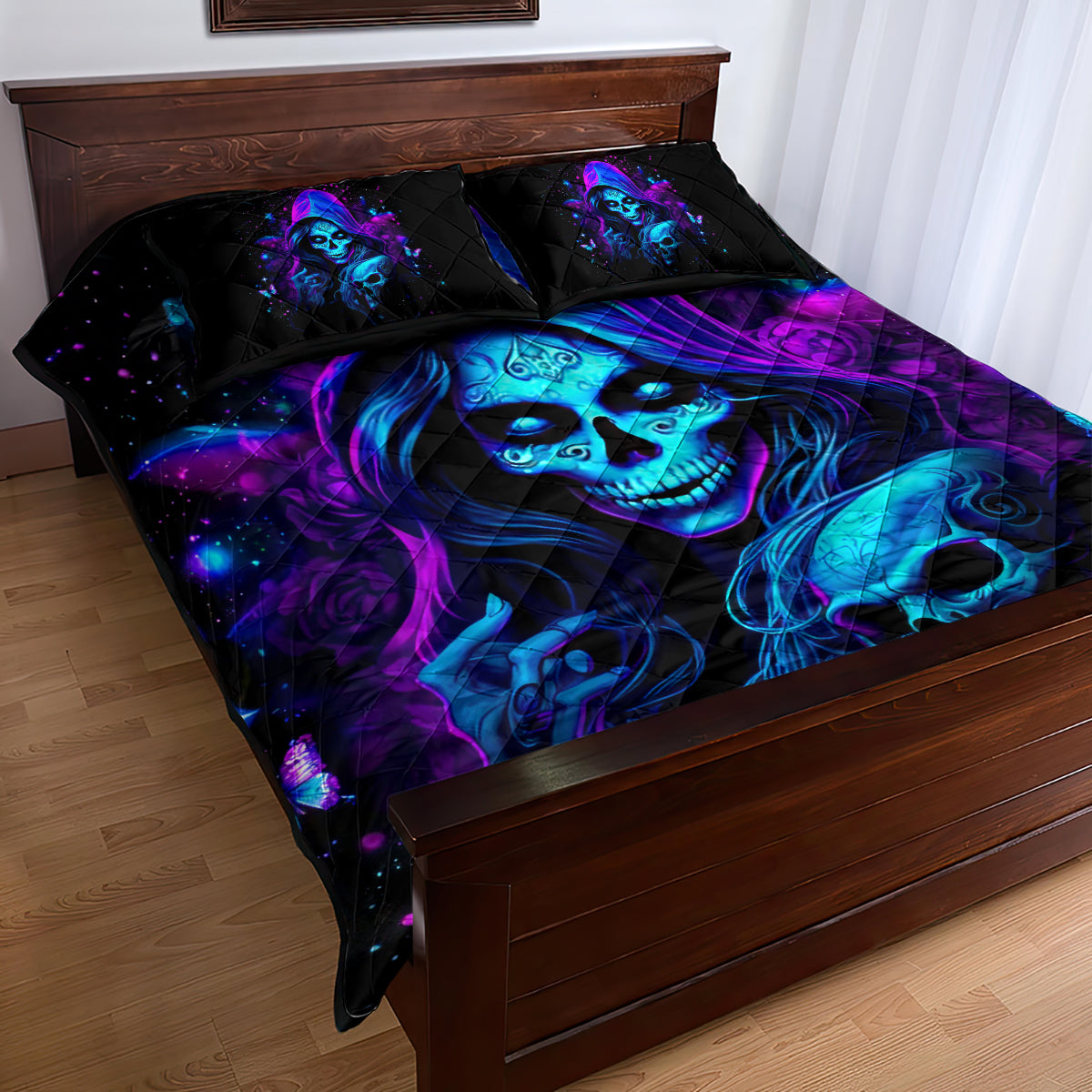Witch Skull Quilt Bed Set The Good Girl In Me Got Tired Of The Bullshit - Wonder Print Shop