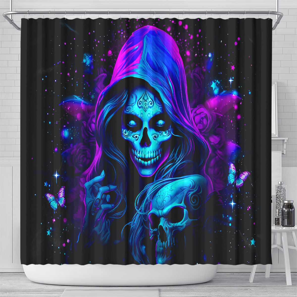 Witch Skull Shower Curtain The Good Girl In Me Got Tired Of The Bullshit