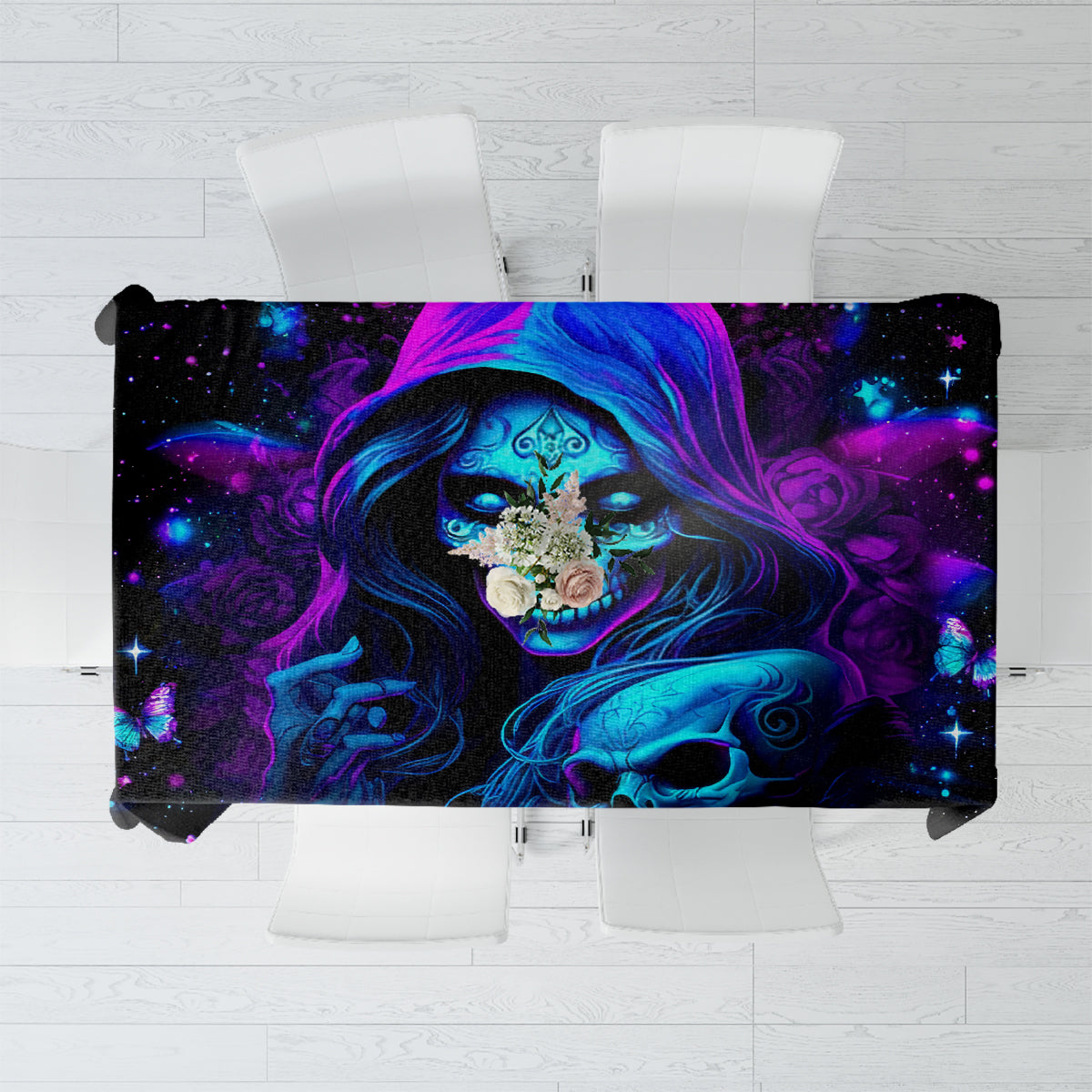 Witch Skull Tablecloth The Good Girl In Me Got Tired Of The Bullshit - Wonder Print Shop